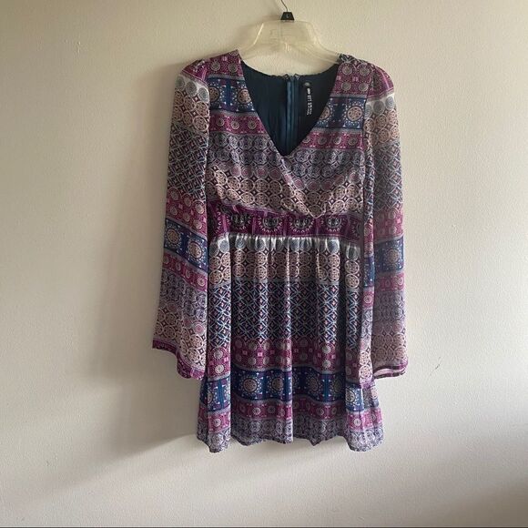 Design Lab Long Sleeve fit and flare Mini Dress - Picture 2 of 7